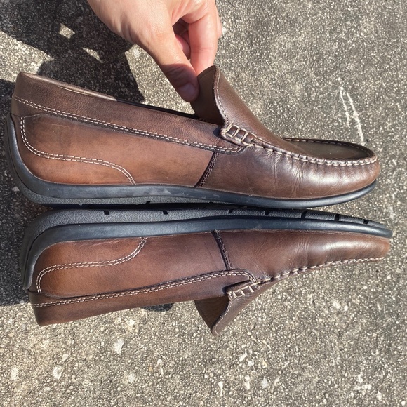 Ecco Moc 2.0 Coffee Leather Slip On Loafers - Picture 11 of 12